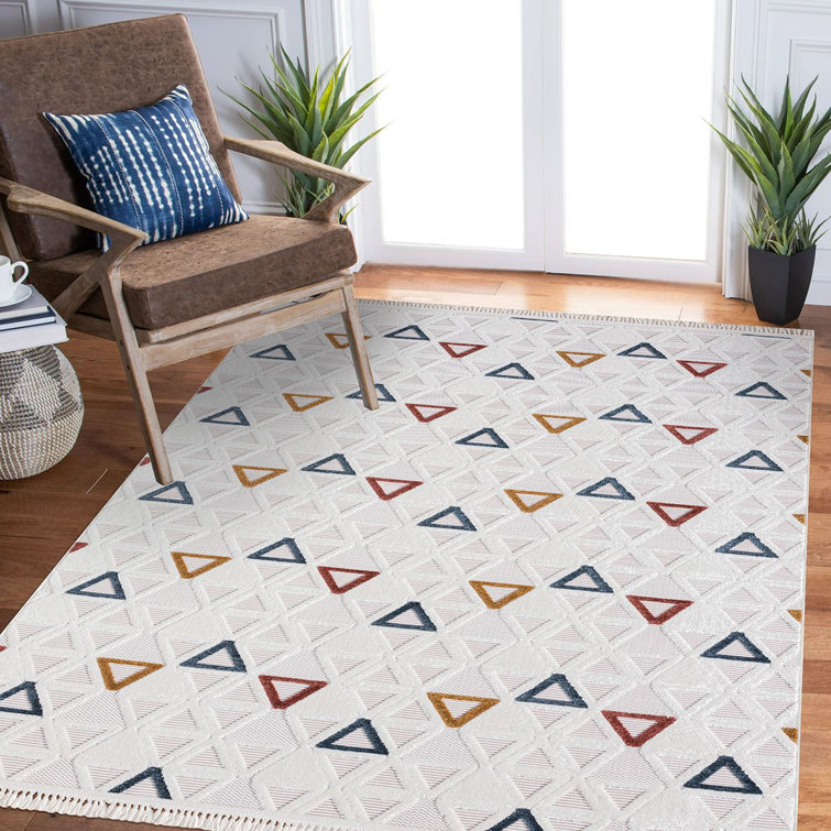 Corrigan Studio Neutra Geometric Machine Woven Area Rug Wayfair.co.uk